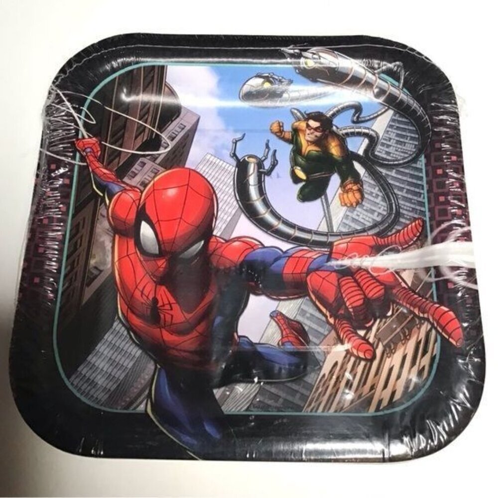 Spider-Man Webbed Wonder 7 Inches/17.8cm Diameter Birthday Party PAPER Plates - Picture 3 of 3